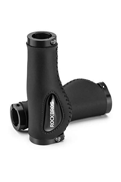 ROCKBROS 40720001001 mânere de bicicletă din piele - negre