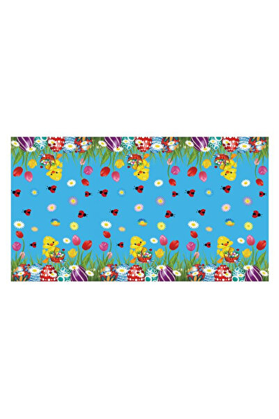 OEM Τραπεζομάντιλο με Μπλε Πάπια και Καλάθι Πασχαλινών Αυγών 180x120