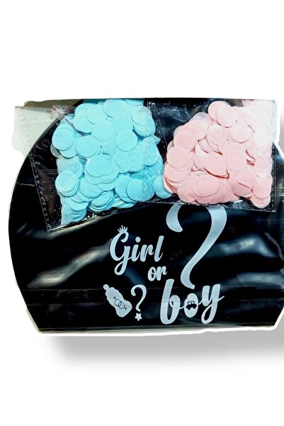 Botez cu Alina Balon Gender Reveal Negru cu Confetti Roz și Albastre