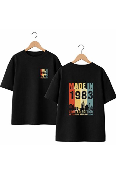 playwear 1983 Back and Chest Printed 100% Cotton Oversized Loose Fit Regular ...