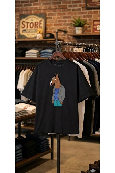 playwear Μπλουζάκι Bojack Horseman με στάμπα, 100% βαμβακερό, oversized, χαλα...