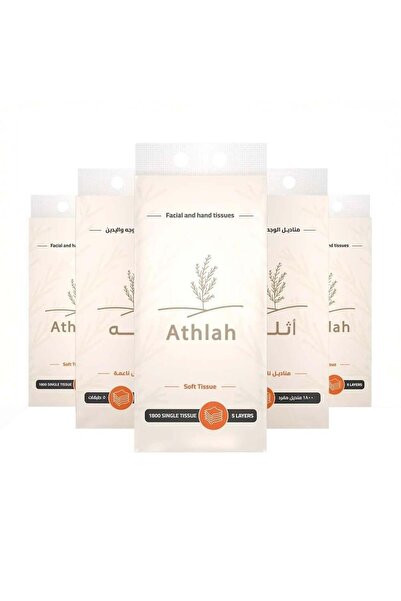 athlah بكج مناديل تعليق 5 عبوات الطويلة