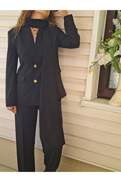 Telablanka Shawl-Detail Blazer Jacket_Black