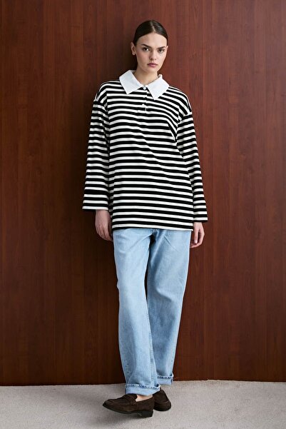 mavi limon Polo Yaka Sweatshirt