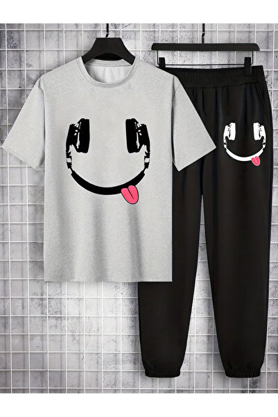 LAVİTTA S t-shirt sweatpants Jogger Pants - black Printed bottom top tracksui...