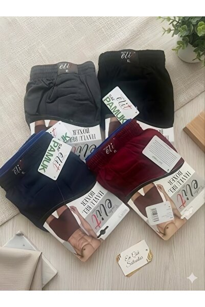 Store Tutku Elit Havlu Bel %100 Pamuk Erkek Boxer , 4 lü Renk Kombini