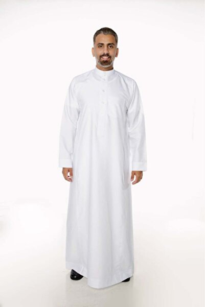 EZARY Men's white izar robe (55 inches)