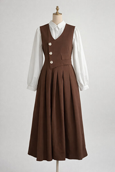 Nirva Butik Düğmeli Cepli Tesettür Jile