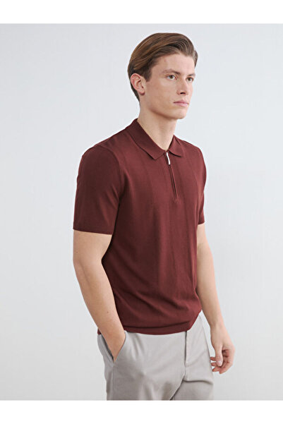 LC Waikiki Rmz Gi̇yi̇m Farkiyla Devrik Roba Collar Short Sleeve Men's Knitwea...