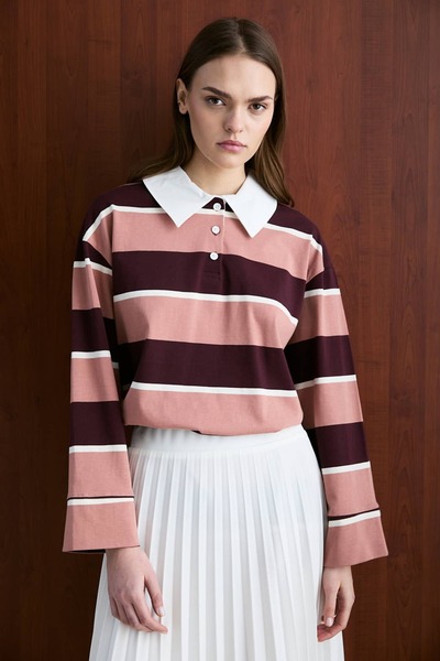 mavi limon Polo Yaka Sweatshirt