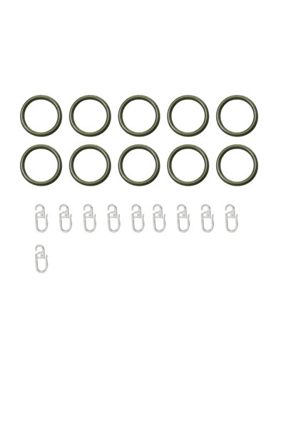 Inspire Set 10 inele plastic silentioase cu clips, 16 mm, auriu