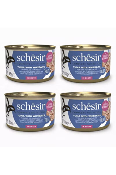 Schesir كومبليت نيوتريشن – تونة مع سمك صغير (وايت بيتس) في المرق – طعام قطط ر...