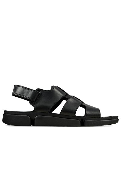 CLARKS Men's Sandals - Tri Cove Sky - size 41.5 - Black Leather - Trigenic an...