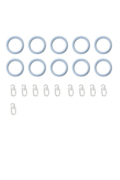 Inspire Set 10 inele metal silentioase cu clips, 16 mm, alb