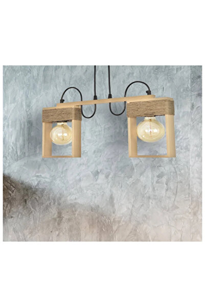 OEM Κρεμαστό φωτιστικό Rodos, 2 x E27, καφέ