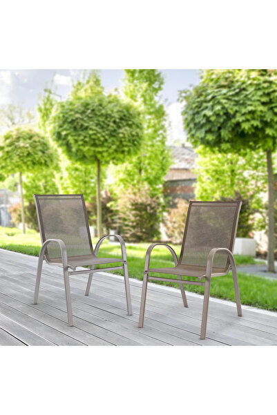 OEM Καρέκλα κήπου Alma, με μπράτσα, ατσάλι/ύφασμα, γκρι