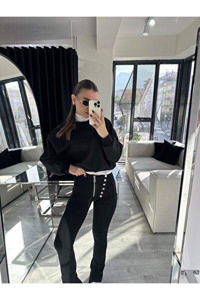 TASARIM DÜĞME FERMUAR DETAY TAYT PANTALON