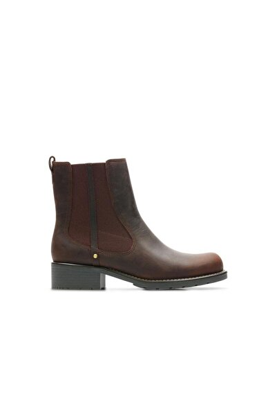 CLARKS Ghete damă - Orinoco Hot - mărime 36 - Piele Maro - Chelsea de iarnă c...