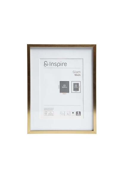 Inspire Κορνίζα φωτογραφιών Glam Brass 18 x 24, ξύλινη, μπεζ