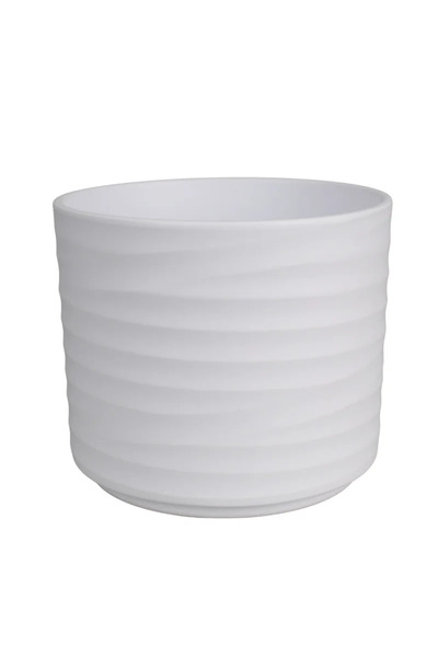 OEM Ghiveci flori Cylinder, ceramica, Ø 13 cm, alb mat