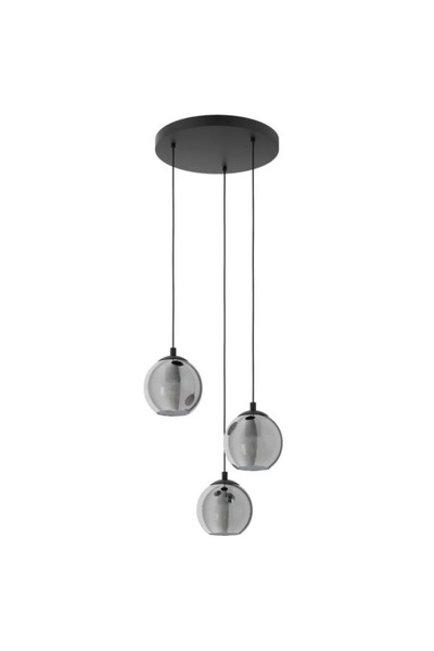 OEM Pendul Ariscani, 3 x E27, 40 W, negru/ transparent