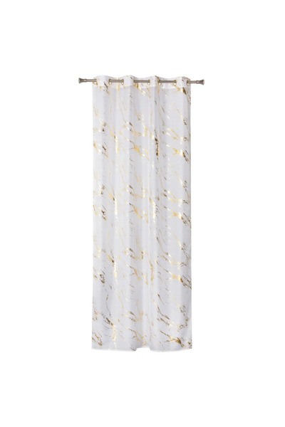 OEM Perdea 140 x 260 centimetri Storm, cu inele, alb/auriu