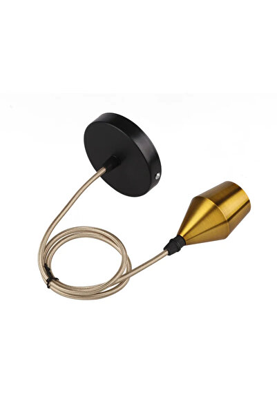 OEM Метален кабел за висяща лампа, 1 x E27, конична форма, златен