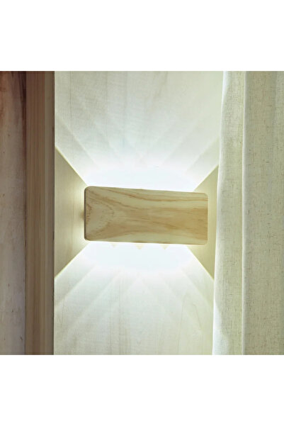 Inspire Aplica LED Kelso, 800 lumeni, lumina neutra, H 13 cm, lemn