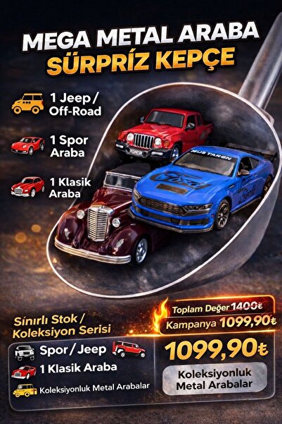 MODEL HEDİYELİK 3lü Sürpriz Araba Hediye paketi