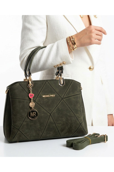Çanta Trend Michael Polo Original Green Women's Embroidered Accessory with Gi...