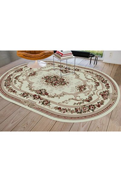 OEM Χαλί Lotos, πολυπροπυλένιο, 60 x 110 εκ., κλασικό σχέδιο, μπεζ, οβάλ