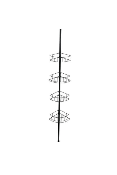 OEM Ράφι ντους, Dolcedo, 31 x 23 x 65 - 275 εκατοστά, 4 ράφια, μαύρο
