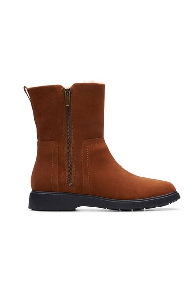 CLARKS Ghete damă - Un Elda Mid - mărime 39,5 - piele nabuc maro - impermeabi...