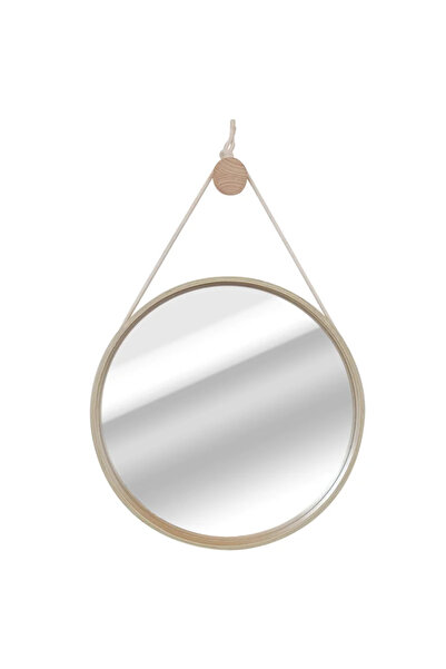 Inspire Διακοσμητικός καθρέφτης Nordik Cord, 57 cm, ξύλινος σκελετός, φυσικός