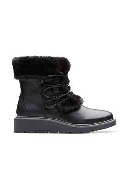 CLARKS Ghete damă - Ivery Jump - mărime 37 - Piele neagră - căptușite blană t...