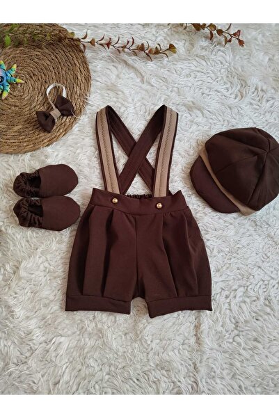 Alvin Kahverengi Konsept Salopet Şort Takımı
