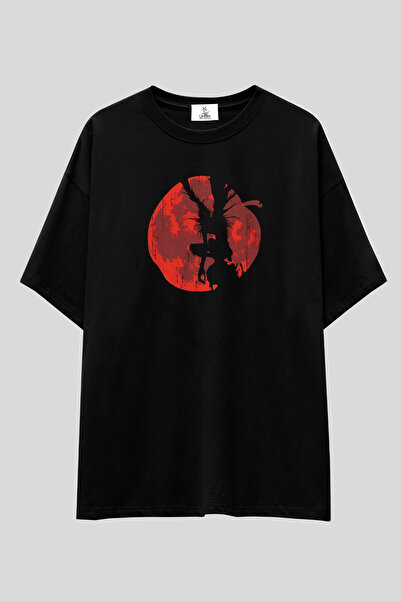 UmbraWear Death Note Anime Oversize T-shirt | Unisex %100 Pamuk Siyah & Beyaz...