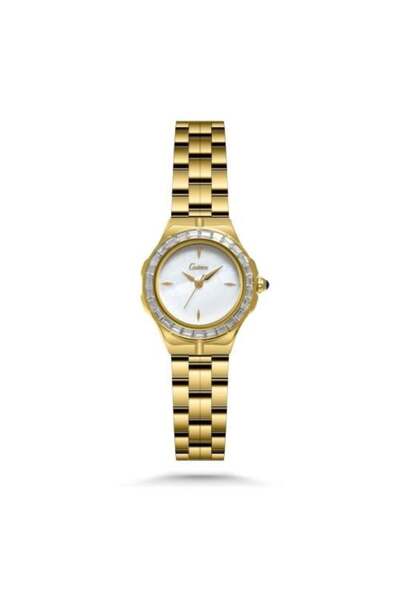 Katera Women's Watch with Gold Steel Strap and White Dial
