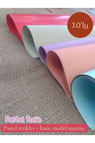 hobidaşım Lüks Pastel Renk Buket Kağıdı 10'lu Set - Çiçek ve Hediye Paketleme...