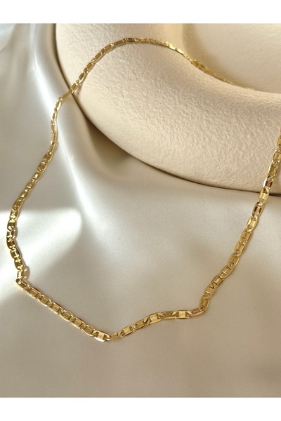 YOUES JEWELRY 60 cm Zincir Kolye 14 K ALTIN RENK CM VİP SERİ Lüx Renk Gold VI...