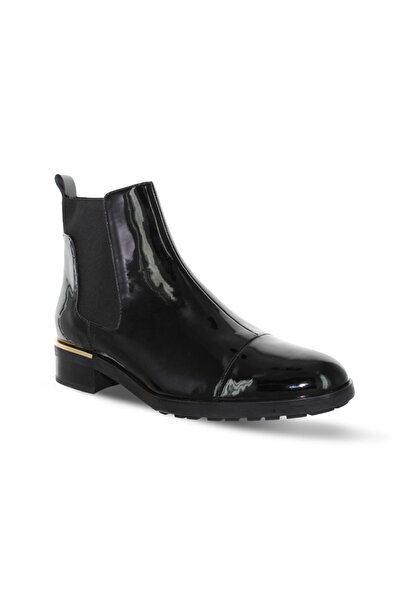 HÖGL Botine damă - Chelsea - mărime 36 - Negru Piele Lăcuită - Toc jos cu det...