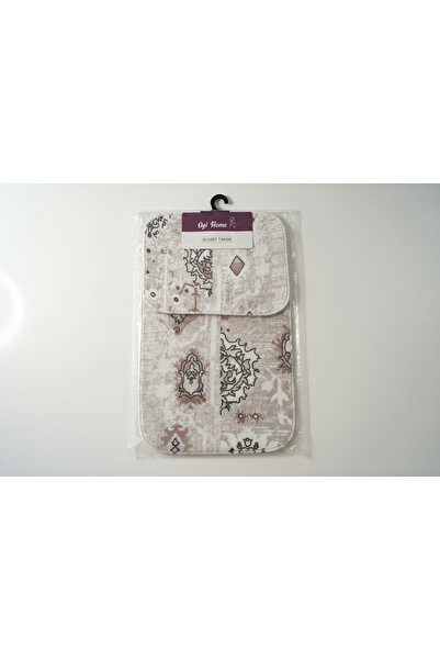 YAZICI Double Toilet Set Dot Base B Blanket Fabric 50X80 + 40X60 K Non-Slip B...