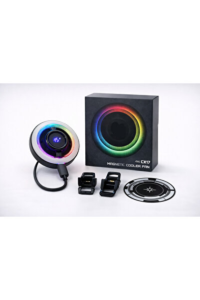 PopZa CX17 Magnetic Phone Cooler Fan RGB Mobile Cooling Fan With Temperature ...