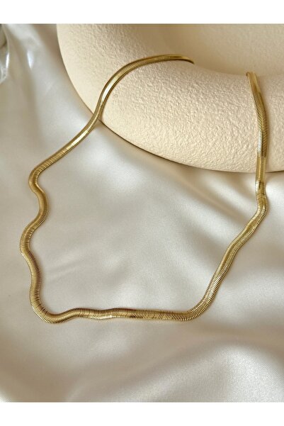 YOUES JEWELRY 60 cm Zincir Kolye 14 K ALTIN RENK CM VİP SERİ Lüx Renk Gold VI...