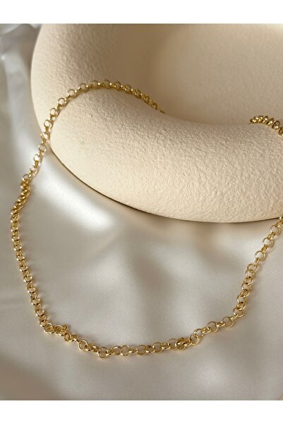 YOUES JEWELRY 60 cm Zincir Kolye 14 K ALTIN RENK CM VİP SERİ Lüx Renk Gold VI...