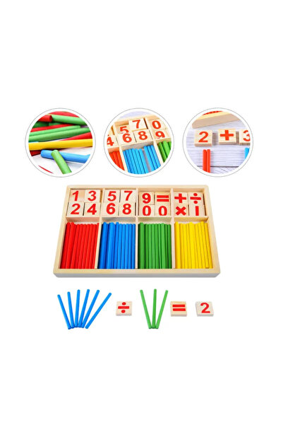 direkstoktan Montessori Ahşap Matematik Sayma Çubukları Seti / Mathematical I...
