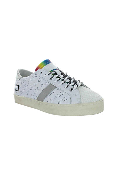 D.A.T.E. Sneakers damă - HILL LOW CALF - mărime 38 - alb iridescent piele nat...