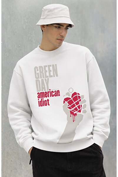 Fuddy Moda Hanorac unisex supradimensionat Green Day American Idiot Mega cu i...