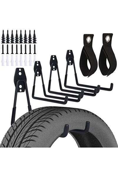 Arabest مجموعة من 4 خطافات متينة لحمل خراطيم الحدائق، مزودة بطبقة مانعة للانز...