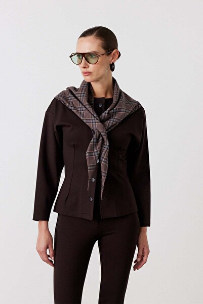 FACETTE Karirano Šal Smeđi